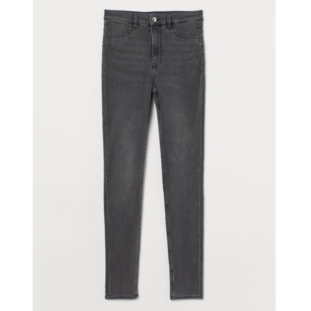 Jeans in washed super-stretch denim with high waist